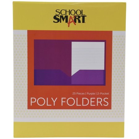 SCHOOL SMART FOLDER  TWO-POCKET POLY PURPLE PACK OF 25 PK 2019643
